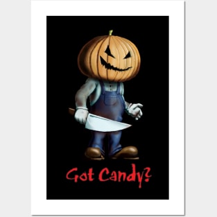 Pumpkin Kid Got Candy Halloween Design Posters and Art